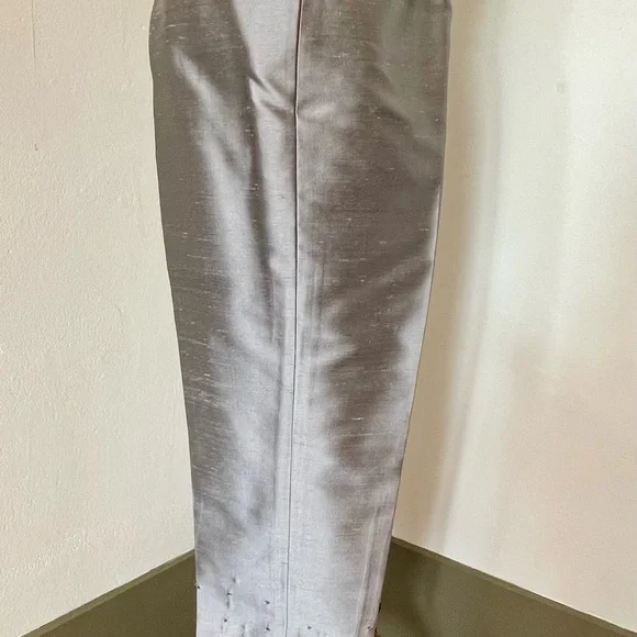 Stunning Ann Taylor Metallic Gray Women's Sweater/Silk Pants Set Size: XS 2P - Picture 10 of 17
